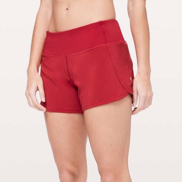 NWOT Lululemon Run Times Short II *4" Dark Red - Picture 1 of 9
